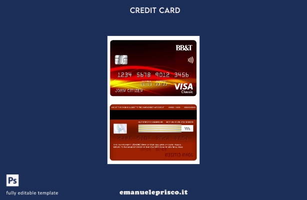 modello di carta classica per visto bancario USA BB&T Corp. stile verificato